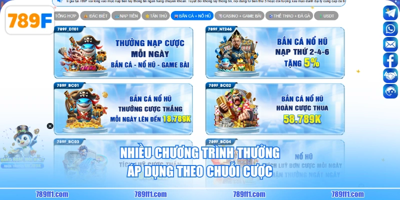 Nhiều chương trình thưởng áp dụng theo chuỗi cược